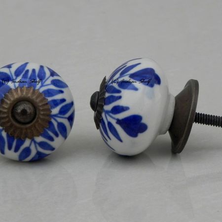 Navy Blue Leaf Knob (1)
